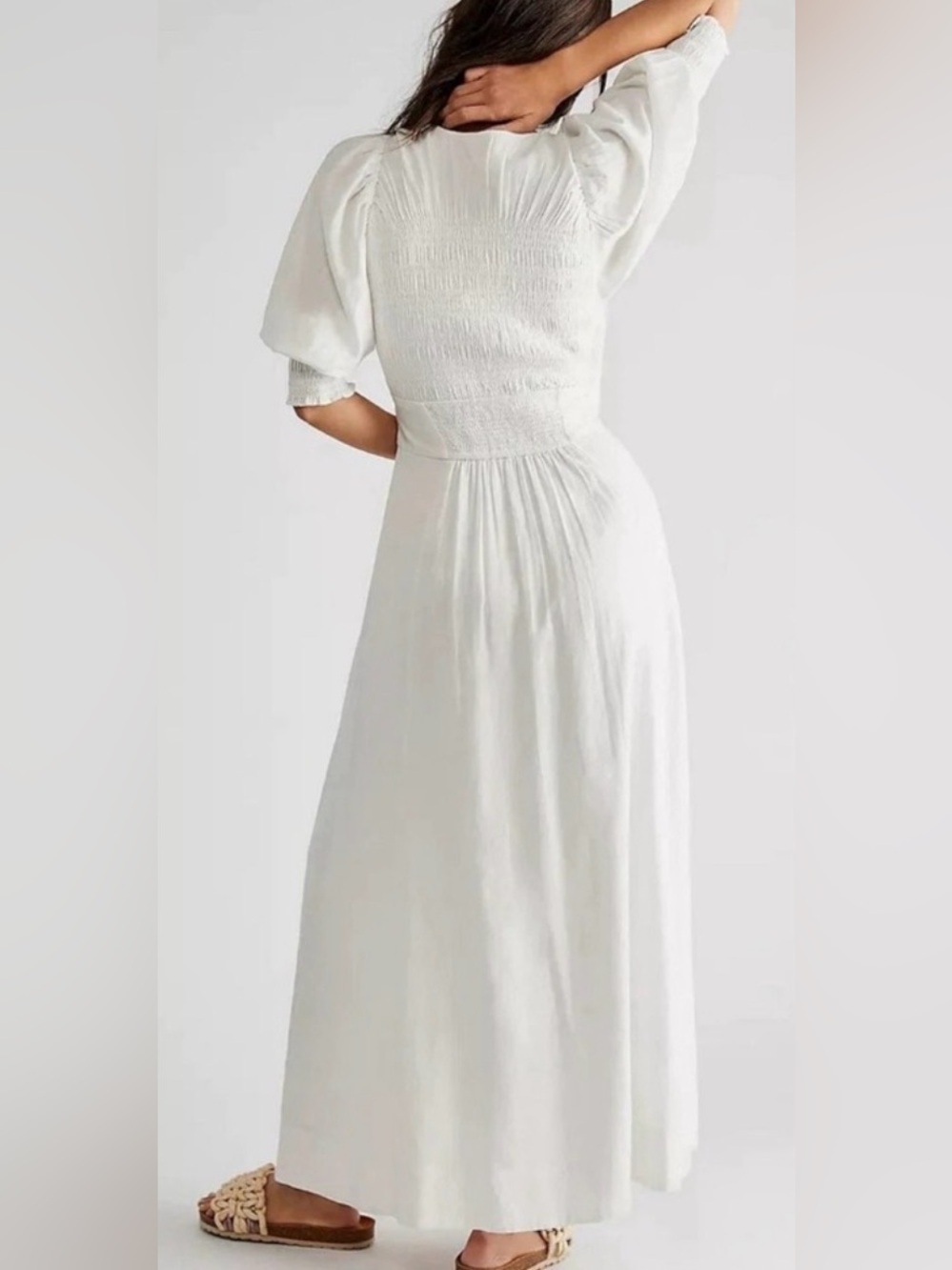 Free People White Button-Front High-Low Maxi Skirt - Picture 2 of 7